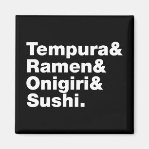 Japanse voedingsmiddelen Tempura & Ramen & Onigiri Magneet
