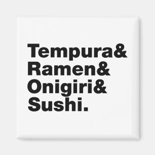 Japanse voedingsmiddelen Tempura & Ramen & Onigiri Magneet