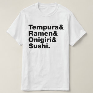 Japanse voedingsmiddelen Tempura & Ramen & Onigiri T-shirt
