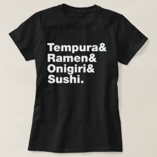 Japanse voedingsmiddelen Tempura & Ramen & Onigiri T-shirt