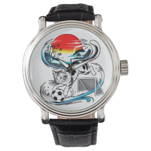 Japanse Voetbal Kat Cadeau voor Anime & Voetbal fa Horloge