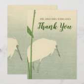 Japanse Vogel Aquarel Bedankkaart (Voorkant / Achterkant)