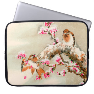 japanse vogels op een tak laptop sleeve