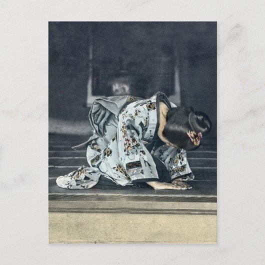  Japanse vrouw Bowing Dogeza Briefkaart (Voorkant)