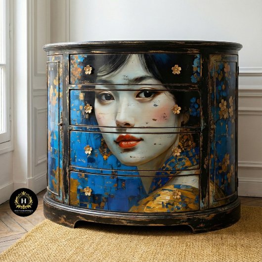  japanse vrouw decoupage tissuepapier