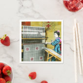  Japanse vrouw die een zijderoute gebruikt Servet (Insitu)