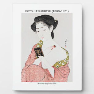 Japanse vrouw die poeder aanbrengt - Goyō Hashiguc Fotoplaat