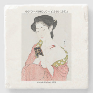 Japanse vrouw die poeder aanbrengt - Goyō Hashiguc Stenen Onderzetter