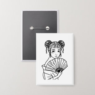 Japanse vrouw fanart button