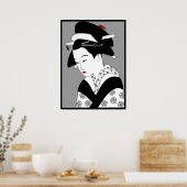 Japanse Vrouw Geisha Poster (Keuken)