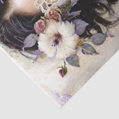 Japanse vrouw in bloemengratie - Decoupage - Tissuepapier (Detail)