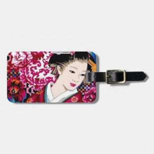 Japanse vrouw in Kimono Bagagelabel