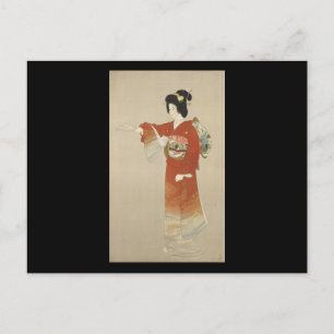 Japanse vrouw in Kimono Briefkaart