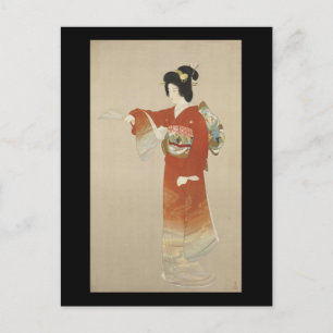 Japanse vrouw in Kimono Briefkaart