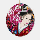 Japanse vrouw in Kimono Keramisch Ornament (Links)
