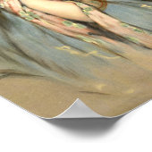 Japanse vrouw in Kimono met Sake Poster (Hoek)