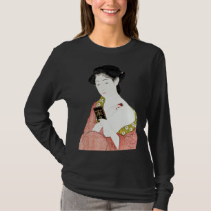 Japanse vrouw mooie geisha Japanse schildering T-shirt