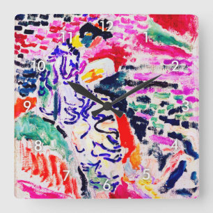 Japanse vrouw naast het water, Matisse Vierkante Klok