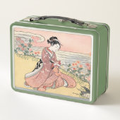 Japanse vrouw plukken chrysant (Achterkant)