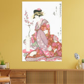 Japanse vrouw Schilderen kunst houtblok print (Insitu (Woonkamer))