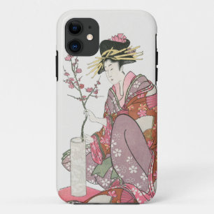 Japanse vrouw Schilderen kunst houtblok print iPhone 11 Hoesje