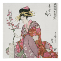 Japanse vrouw Schilderen kunst houtblok print