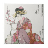 Japanse vrouw Schilderen kunst houtblok print Tegeltje (Voorkant)