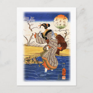 Japanse vrouw van Utagawa Kuniyoshi 歌 国 芳 Briefkaart