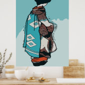  Japanse vrouw, voeg tekst toe Poster (Keuken)