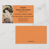 Japanse Vrouwe Schilderij Visitekaartje (Voorkant / Achterkant)