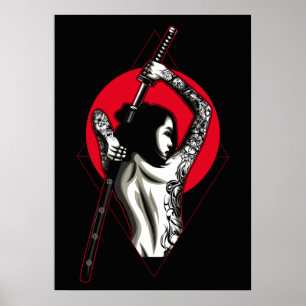 Japanse vrouwelijke werkster poster