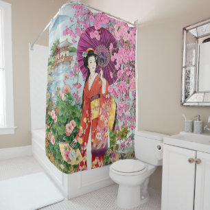 Japanse vrouwen in Kimono Douchegordijn