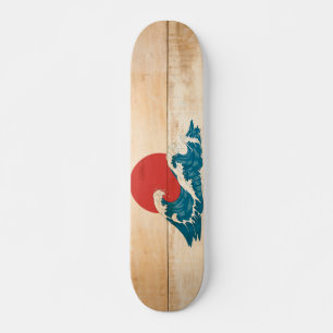 Japanse waaierskateboarden op hout skateboard