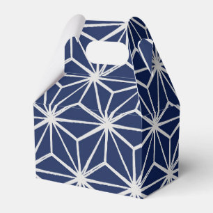 Japanse wagen asanoha geometrisch blauw wit bedankdoosjes