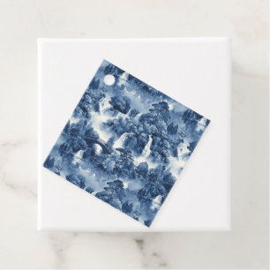 Japanse watertuin in een blauw wit porselein bedankjes labels