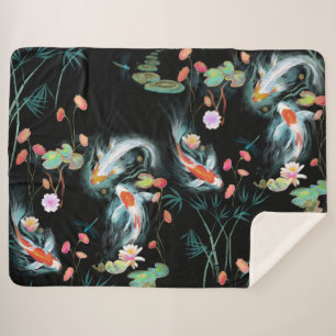 Japanse watertuin Sherpa Blanket Deken