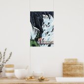 Japanse waterval  kunst poster (Keuken)