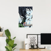 Japanse waterval  kunst poster (Thuiskantoor)