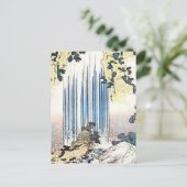 Japanse watervalillustratie briefkaart (Staand voorkant)