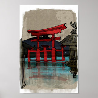 Japanse Waterverf 2 Poster