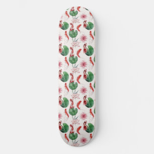 Japanse Waterverf Art Koi Fish Lotus Lily Pad Skateboard