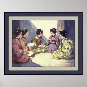Japanse Waterverf ~ "Butterflies" ~ 1901 ~ Poster