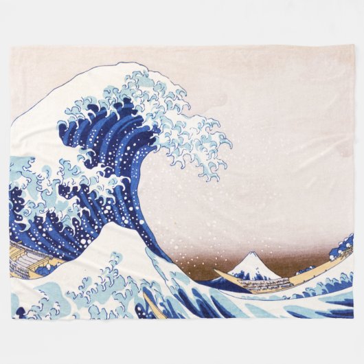 Japanse Waves Fleece Blanket Deken (Voorkant (Horizontaal))