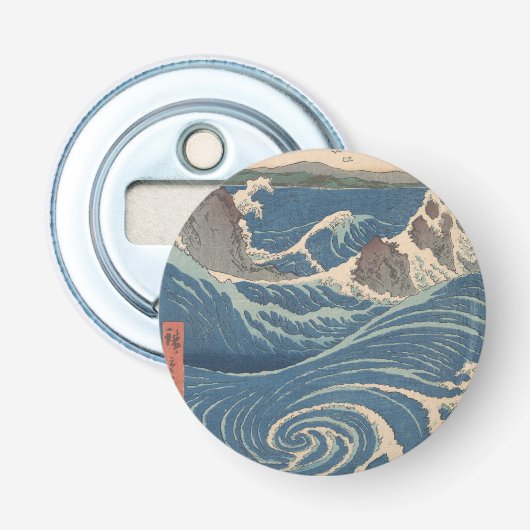 Japanse Waves Naruto Whirlpoolkunstwerk Button Flesopener (Voorkant)