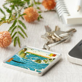 Japanse Waves Naruto Whirlpoolkunstwerk Sleutelhanger (Zijkant)