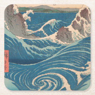 Japanse Waves Naruto Whirlpoolkunstwerk Vierkante Kartonnen Onderzetter