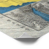  Japanse Wereldkaart (1875) Poster (Hoek)