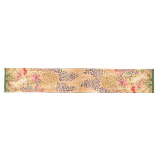 Japanse Wisteria Roos Flowers Floral Table Runner Lange Tafelloper (Horizontaal)
