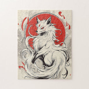 Japanse Witte Kitsune vos Legpuzzel
