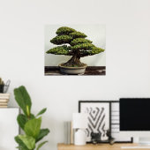 Japanse witte pine Bonsai-boom Poster (Thuiskantoor)